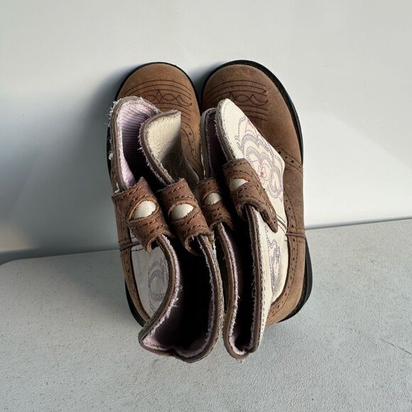 Justin Gypsy  7,5 B Barnwood Brown Cowhide Round Toe Western Boots L9924 - Picture 5 of 7